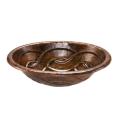 Oval Braid Self-rimming Hammered Copper Sink