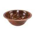 Round Braided Under Counter Hammered Copper Sink