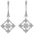 Sterling Silver Clear Cubic Zirconia Dangle Earrings