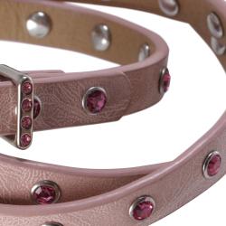 Journee Collection Women's Rhinestone Accent Leather Skinny Belt