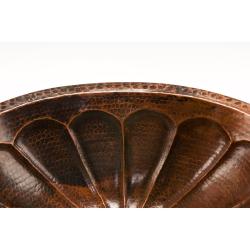 Oval Sunburst Under Counter Hammered Copper Sink