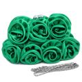 Dasein Rosette Accented Satin Evening Bag
