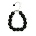 Pearlz Ocean Sterling Silver Black Onyx Faceted Bead Bracelet