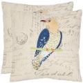 Regal Parrot 18-inch Cream/ Blue Decorative Pillows (Set of 2)
