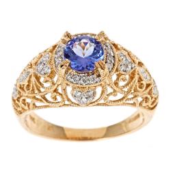 Dyach 14k Gold Tanzanite and 1/5ct TDW Diamond Ring (G-H, I1-I2)