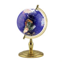 Blue Desktop Bow Shaped Lapis/ Gemstone Globe