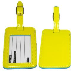 Naftali Yellow PVC Luggage ID Tags (Set of 2)