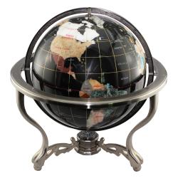 Black Desktop Large Lapis/ Gemstone Globe