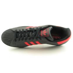 Adidas Men's Black/ Red 'Superstar 2' Sneakers (Size 18)