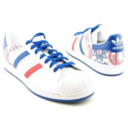 Adidas Men's 'Superstar II CB' White/Blue/Red Sneakers (Size 13) 