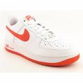 Nike Girls' Air Force 1 White/ Orange Blaze Shoes (Size 7)