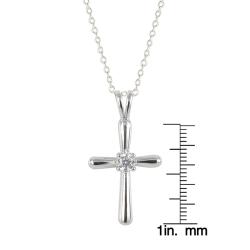 Sterling Silver Cubic Zirconia Cross Necklace