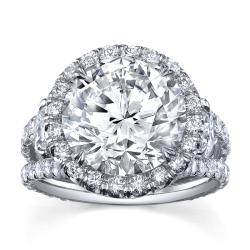 Platinum 7 1/2ct TDW Certified Diamond Engagement Ring (F-G, SI2)