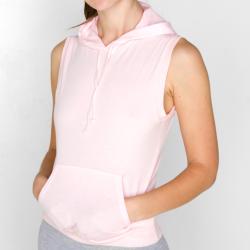 American Apparel Women's Light Pink Fine Jersey Sleeveless Sport Hoodie (XL)