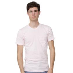 American Apparel Unisex Light Pink Fine Jersey Pocket Short Sleeve T-shirt 