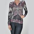 Tabeez Women's Rhinestone Sublimation Zip-up Hoodie
