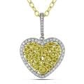 18k Two-tone Gold 5/8ct TDW Diamond Heart Necklace (G-H, SI1-SI2)