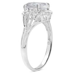 Sterling Silver Clear Crystal Quartz and White Topaz Ring (2 3/5ct TGW)