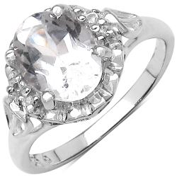Sterling Silver Clear Crystal Quartz and White Topaz Ring (2 3/5ct TGW)