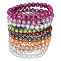 Multi-colored FW Potato Pearl 10-piece Elastic Bracelet Set (5-6 mm)
