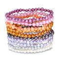 Multi-colored FW Potato Pearl 10-piece Elastic Bracelet Set (5-6 mm)