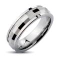 Tungsten Carbide Men's Multi-faceted Rectangle Spinner Ring