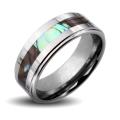 Tungsten Carbide Abalone Inlay Ring
