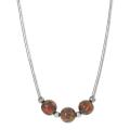 Sterling Silver Children's Created Red Opal Bead Necklace