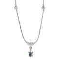 Sterling Silver Children's Created Turquoise Inlay Turtle Necklace
