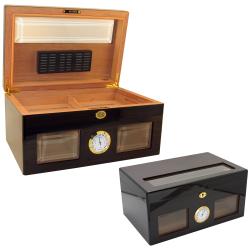 Cuban Crafters Bravo Negro Glass Humidor Set