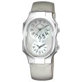 Philip Stein Men's 'Signature' Platinum Silk Strap Dual Time Watch