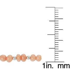 Sterling Silver Children's Created Pink Coral Bracelet