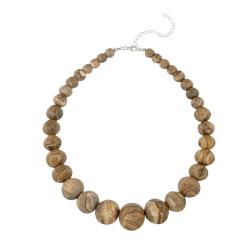 Stonique Creations Sterling Silver Graduating Picture Jasper Necklace