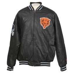 Chicago Bears Faux Leather Jacket with Chenille Logo