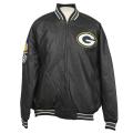 Green Bay Packer Faux Leather Jacket with Chenille Logo