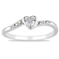 Sterling Silver Diamond Accent Heart Ring