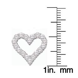 14k White Gold 1/2ct TDW Diamond Heart Necklace (G-H, I1)