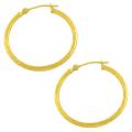 14k Yellow Gold Diamond-cut Tube Hoop Earrings