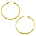 14k Yellow Gold Diamond-cut Tube Hoop Earrings