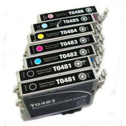 Epson T048 Black/ Color Ink Cartridge (Remanufactured) (Pack of 7)