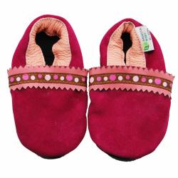Red Suede Soft Sole Leather Baby Shoes