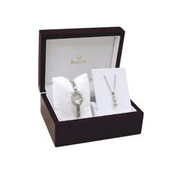 Bulova Women's Crystal Stainles Steel Watch Set
