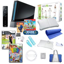 Wii -  Black Super Mario Bundle with Wii Fit Plus and More
