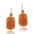 18k Gold over Silver Orange Carnelian and Picture Jasper Earrings