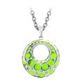 Inox Stainless Steel Green Circle Necklace