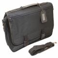 Toppers Black Lightweight Flapover Portfolio Briefcase