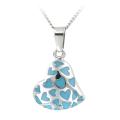 Stainless Steel Turquoise Enamel Heart Necklace