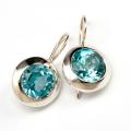 Sterling Silver Blue Topaz Earrings (India)