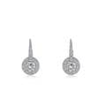 Sterling Silver Clear Cubic Zirconia Leverback Earrings