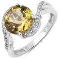 Sterling Silver Champagne Quartz and White Topaz Ring (2 1/2ct TGW)